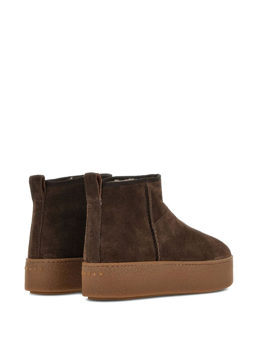 Hogan Pre Cool Ankle Boots Luxury Suede With Rubber Platform For Women All Day Comfort