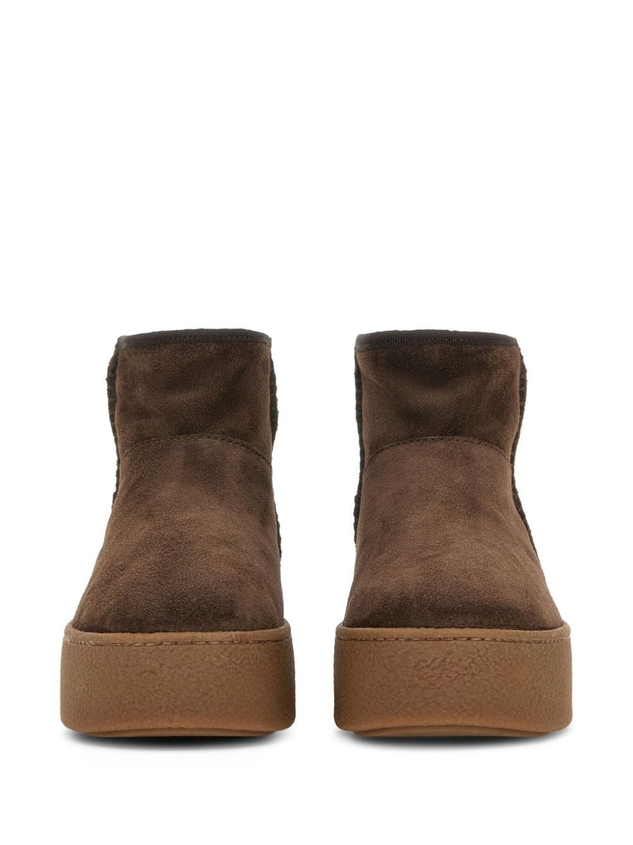 Hogan Pre Cool Ankle Boots Luxury Suede With Rubber Platform For Women All Day Comfort