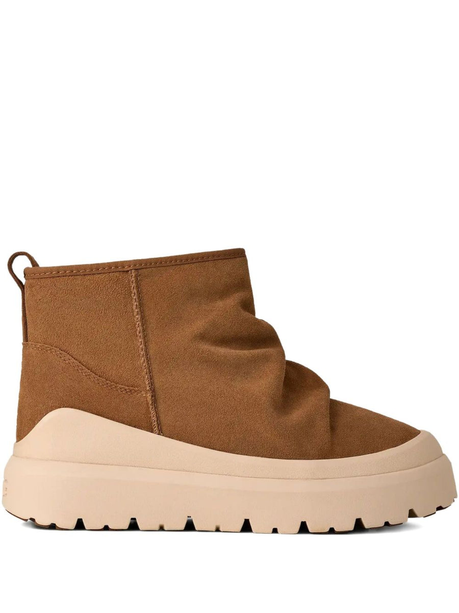 UGG Heritage Utility Mini Boots for Men Premium Beige Leather Exterior Rugged Everyday Wear
