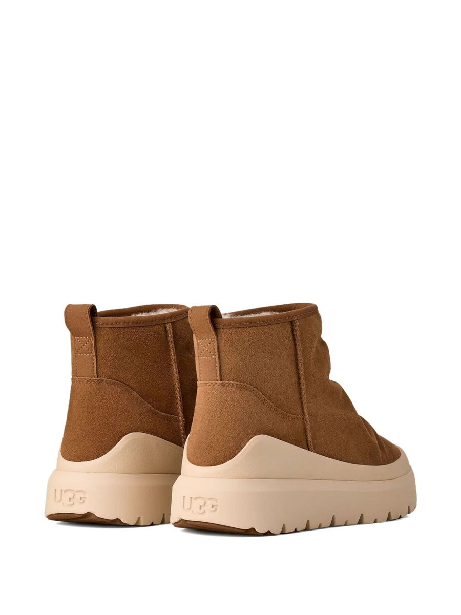 UGG Heritage Utility Mini Boots for Men Premium Beige Leather Exterior Rugged Everyday Wear