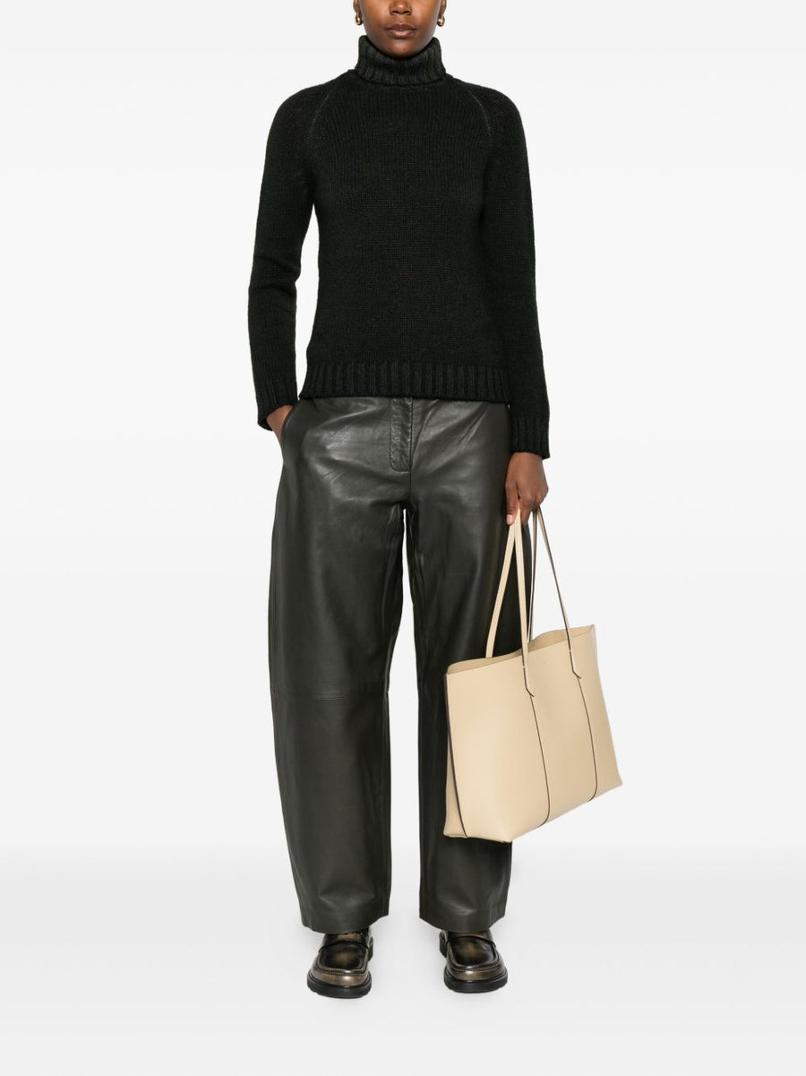 Base Wool Turtleneck Jumper For Women Army Green Warm Ribbed Knit Layering Essential