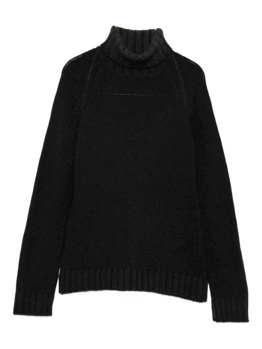 Base Wool Turtleneck Jumper For Women Army Green Warm Ribbed Knit Layering Essential
