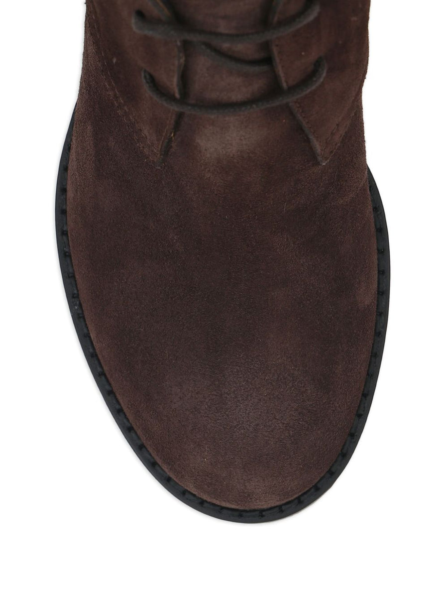 Tod's Suede Lace Up Ankle Boots Women Premium Chocolate Brown 8cm Chunky Heel Wardrobe Staple