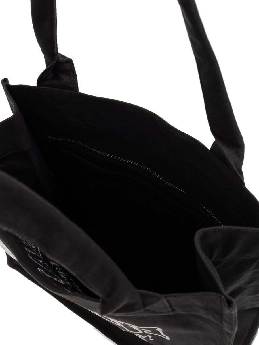Ganni Recycled Cotton Large Tote Bag For Women Grey One Size Sustainable Everyday Shopper