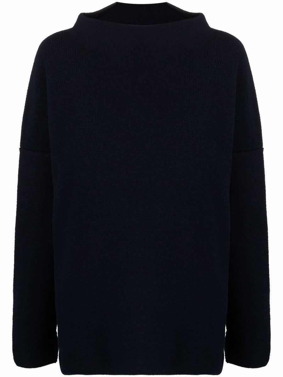 Daniela Gregis Wool Mock Neck Sweater for Women Luxury Longline Knit Layering Essential