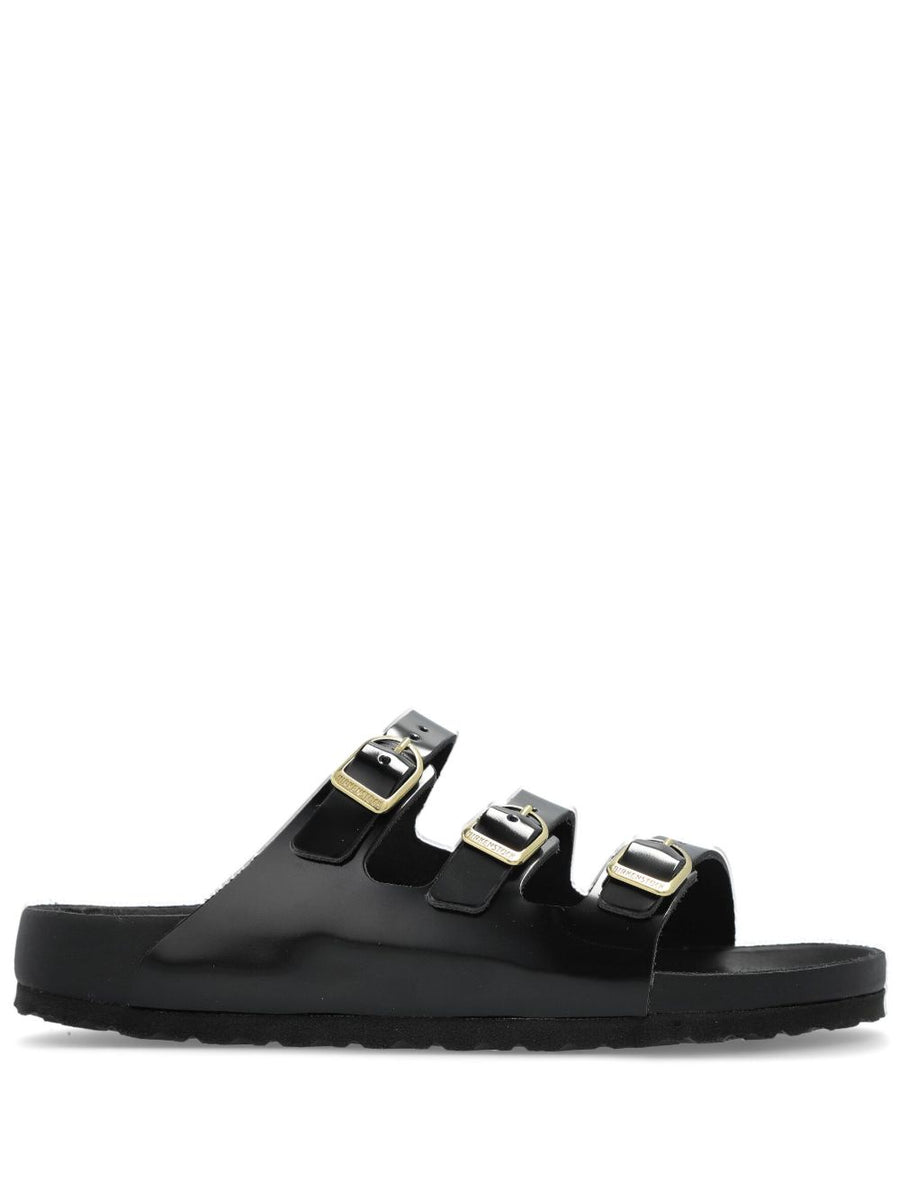 Birkenstock Florida Fresh Natural Leather Patent Sandals For Women Narrow Width With Three Adjustable Straps