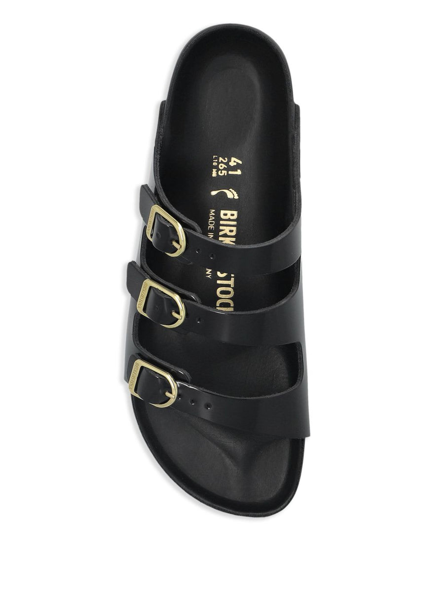 Birkenstock Florida Fresh Natural Leather Patent Sandals For Women Narrow Width With Three Adjustable Straps