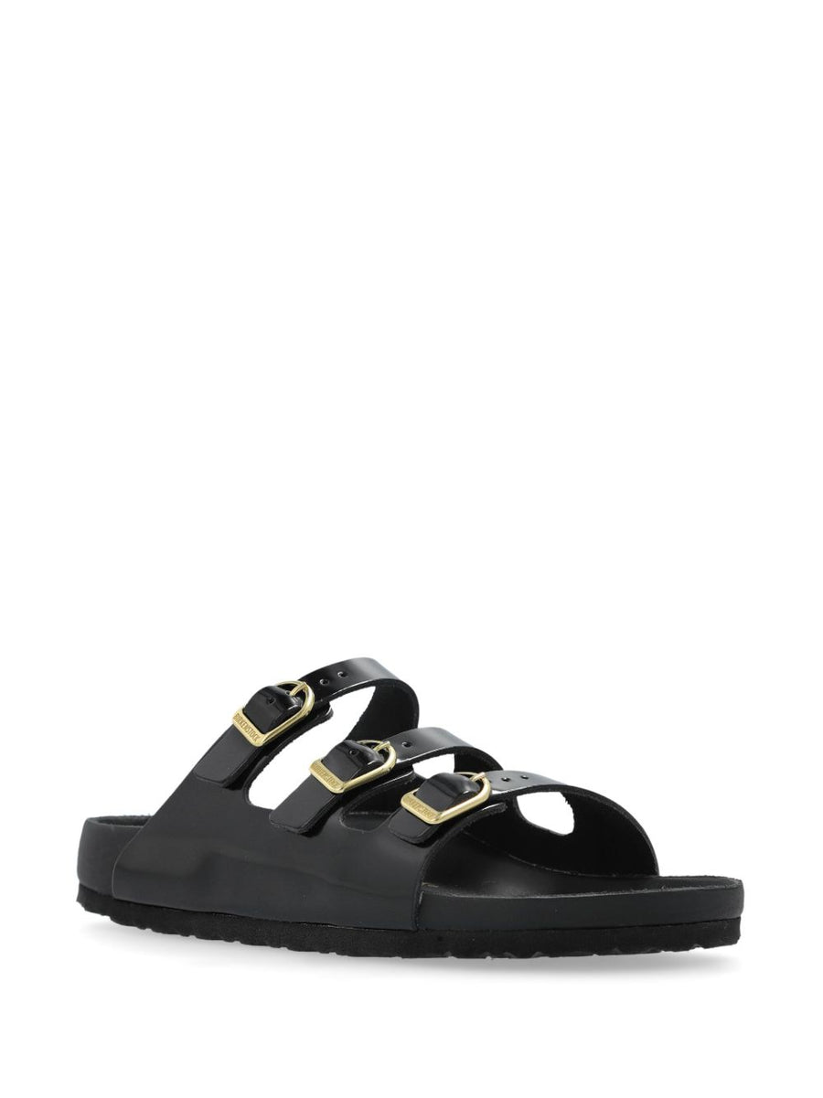 Birkenstock Florida Fresh Natural Leather Patent Sandals For Women Narrow Width With Three Adjustable Straps