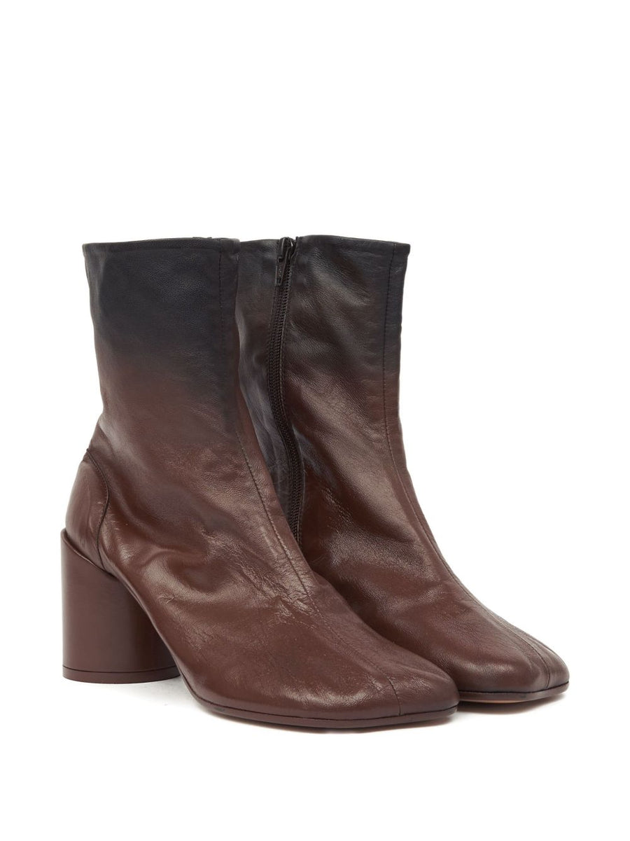 MM6 Maison Margiela 90mm Leather Ankle Boots Tabi Toe For Women Luxury City Style