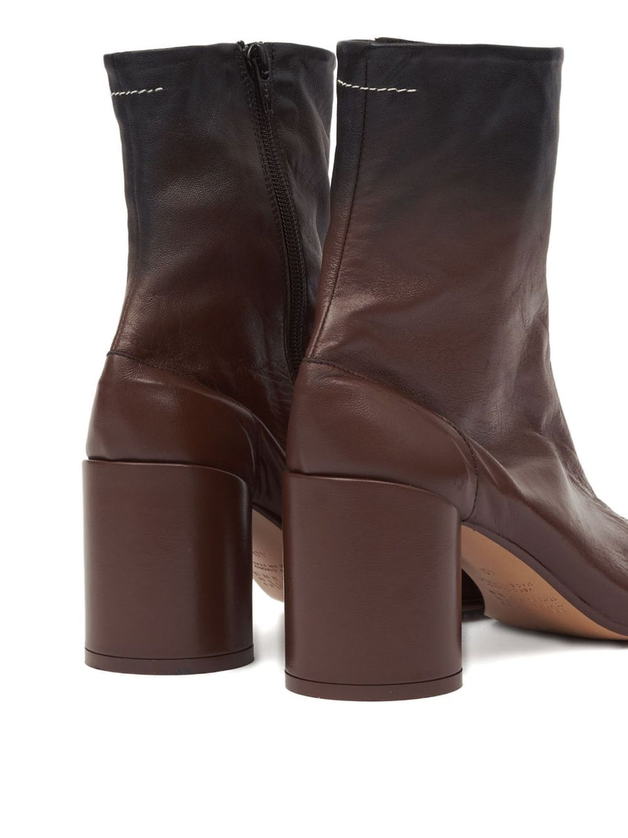 MM6 Maison Margiela 90mm Leather Ankle Boots Tabi Toe For Women Luxury City Style