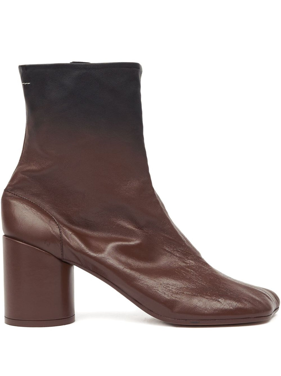MM6 Maison Margiela 90mm Leather Ankle Boots Tabi Toe For Women Luxury City Style