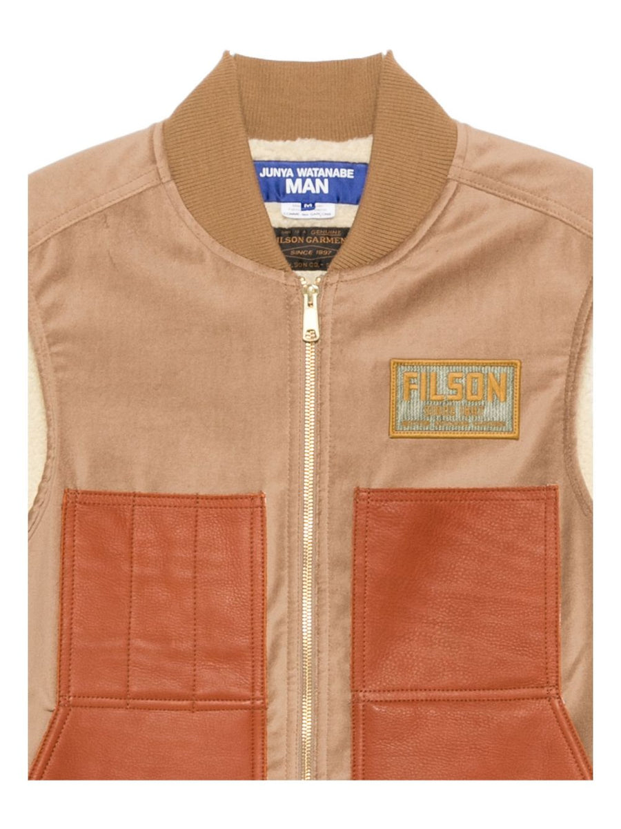 Junya Watanabe X Filson Leather Panels Vest For Men Modern Rugged Layer Zip Closure Fall Winter 2025
