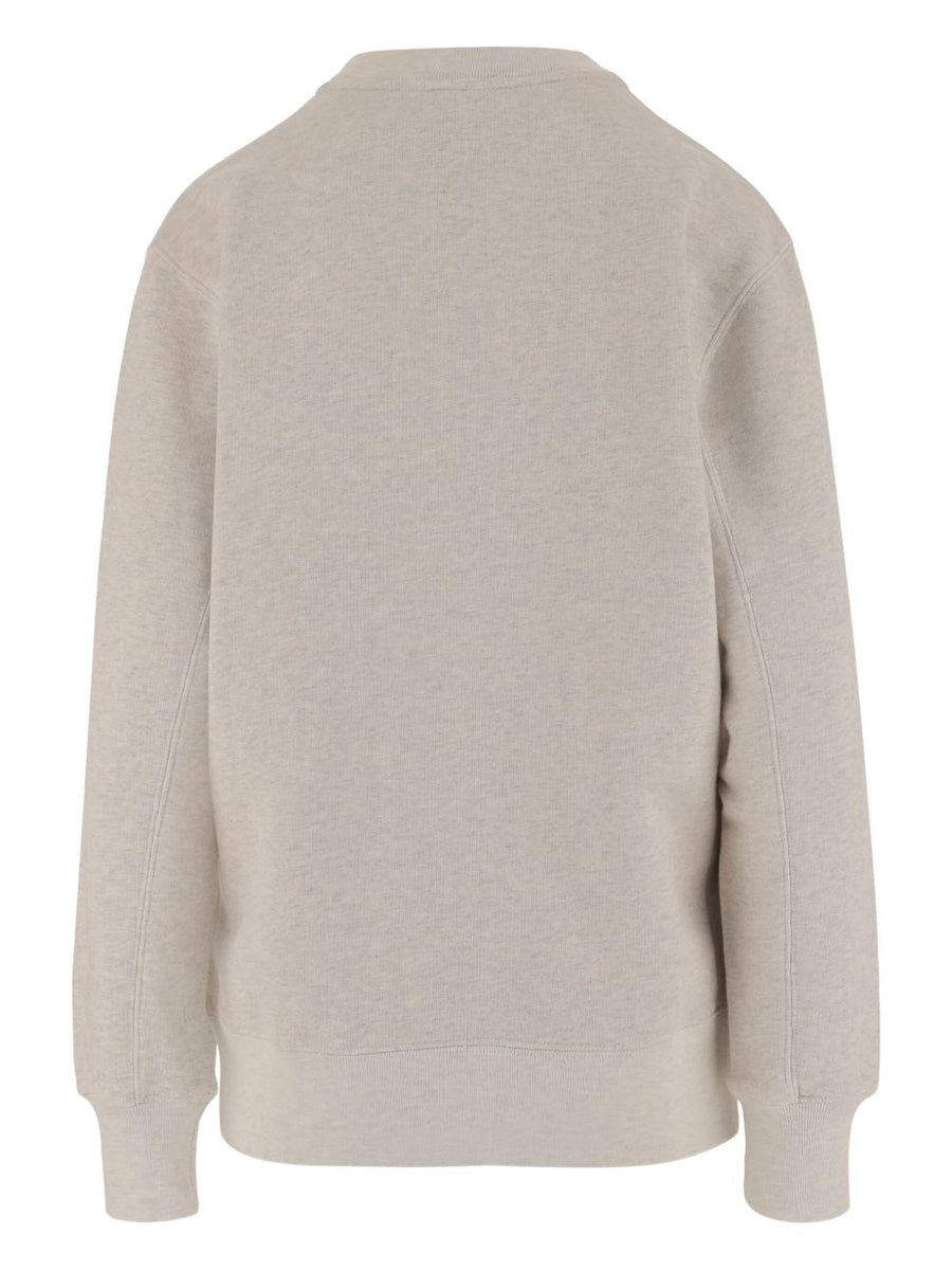 Autry X Maison Kitsuné Logo Cotton Sweatshirt For Men Premium Ivory Crewneck Edition