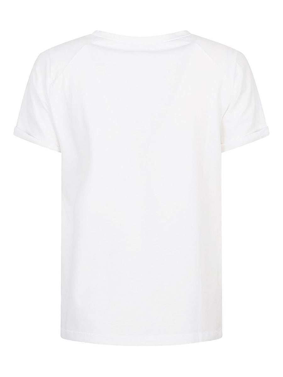 Base Cotton T Shirt For Women White Crew Neck Top With Soft Stretch Cotton Blend For Everyday Layering