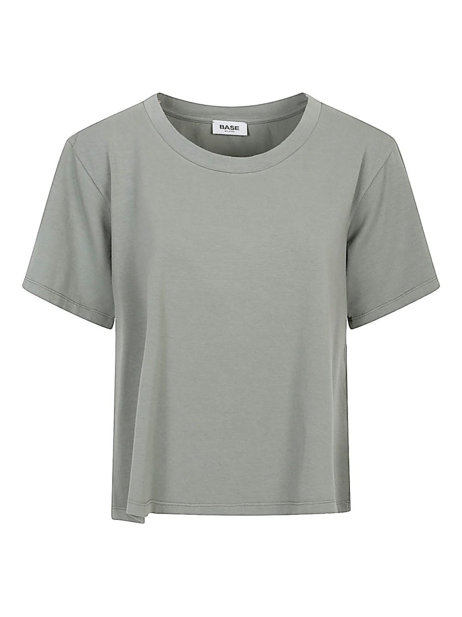 Base Cotton T Shirt for Women Military Green Crew Neck Short Sleeve Essential Everyday Comfort