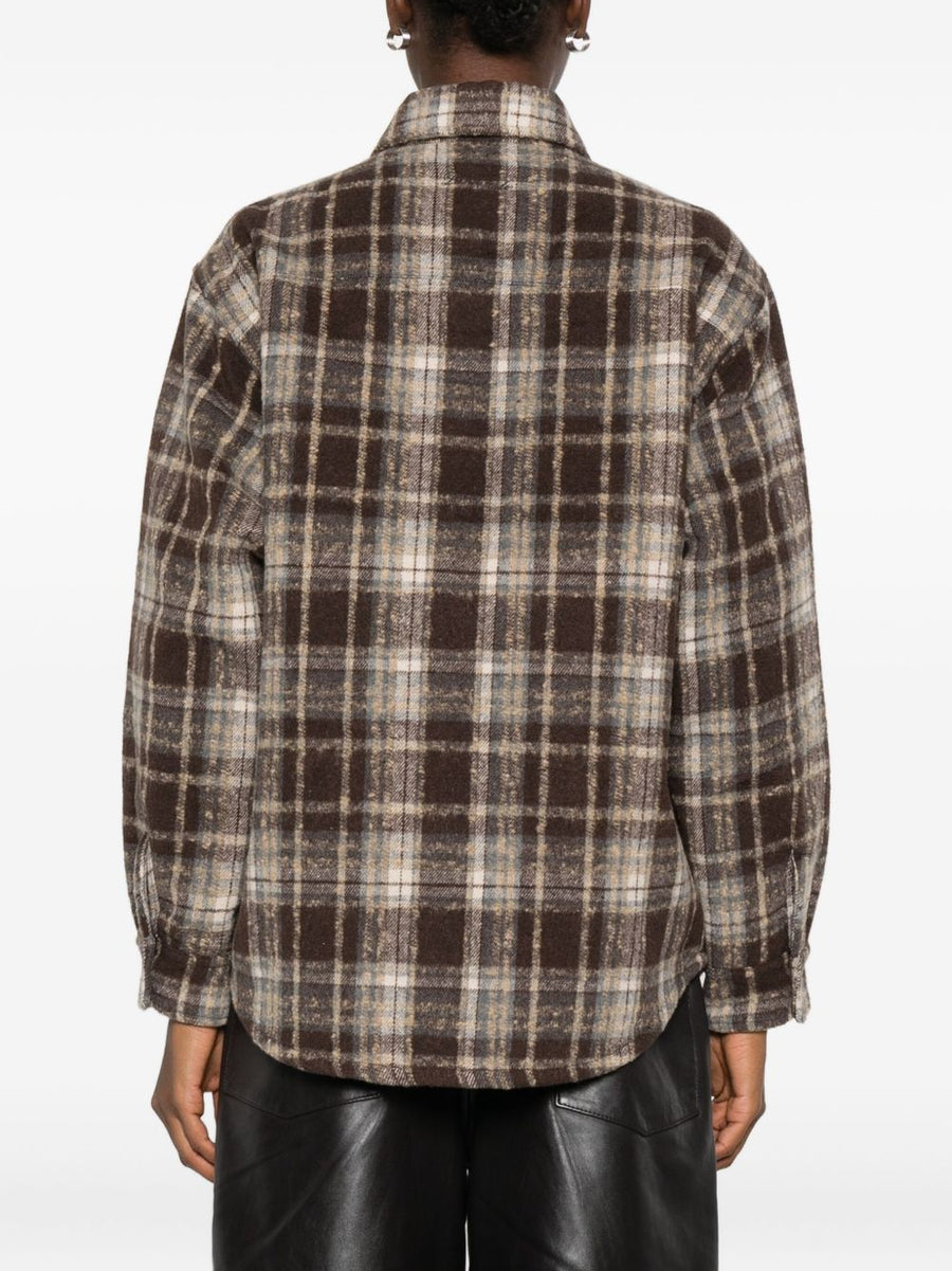 Dunst Flannel Shirt For Women Warm Cozy Winter Layer Brown Checkered Front Button Pockets Premium