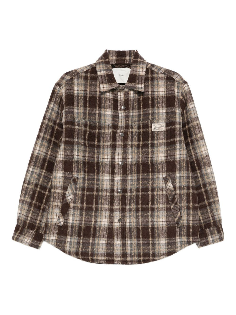 Dunst Flannel Shirt For Women Warm Cozy Winter Layer Brown Checkered Front Button Pockets Premium