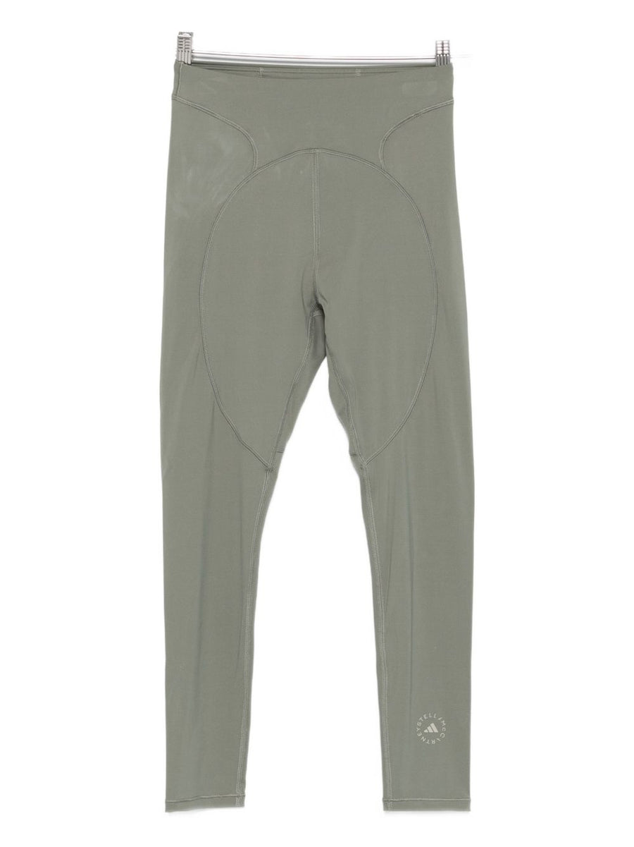 Adidas By Stella McCartney Logo Leggings High Waist Sage Green Circular Panel Detail Women Athleisure