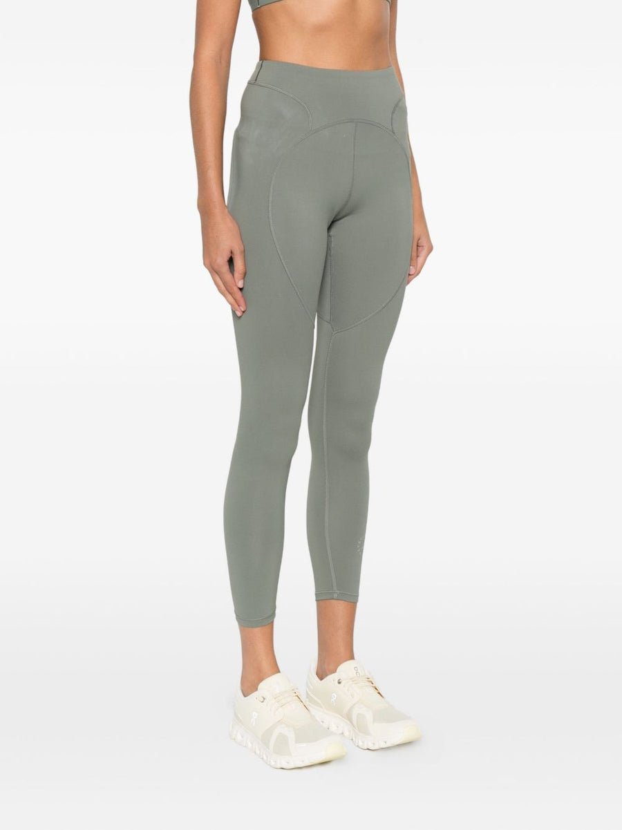 Adidas By Stella McCartney Logo Leggings High Waist Sage Green Circular Panel Detail Women Athleisure