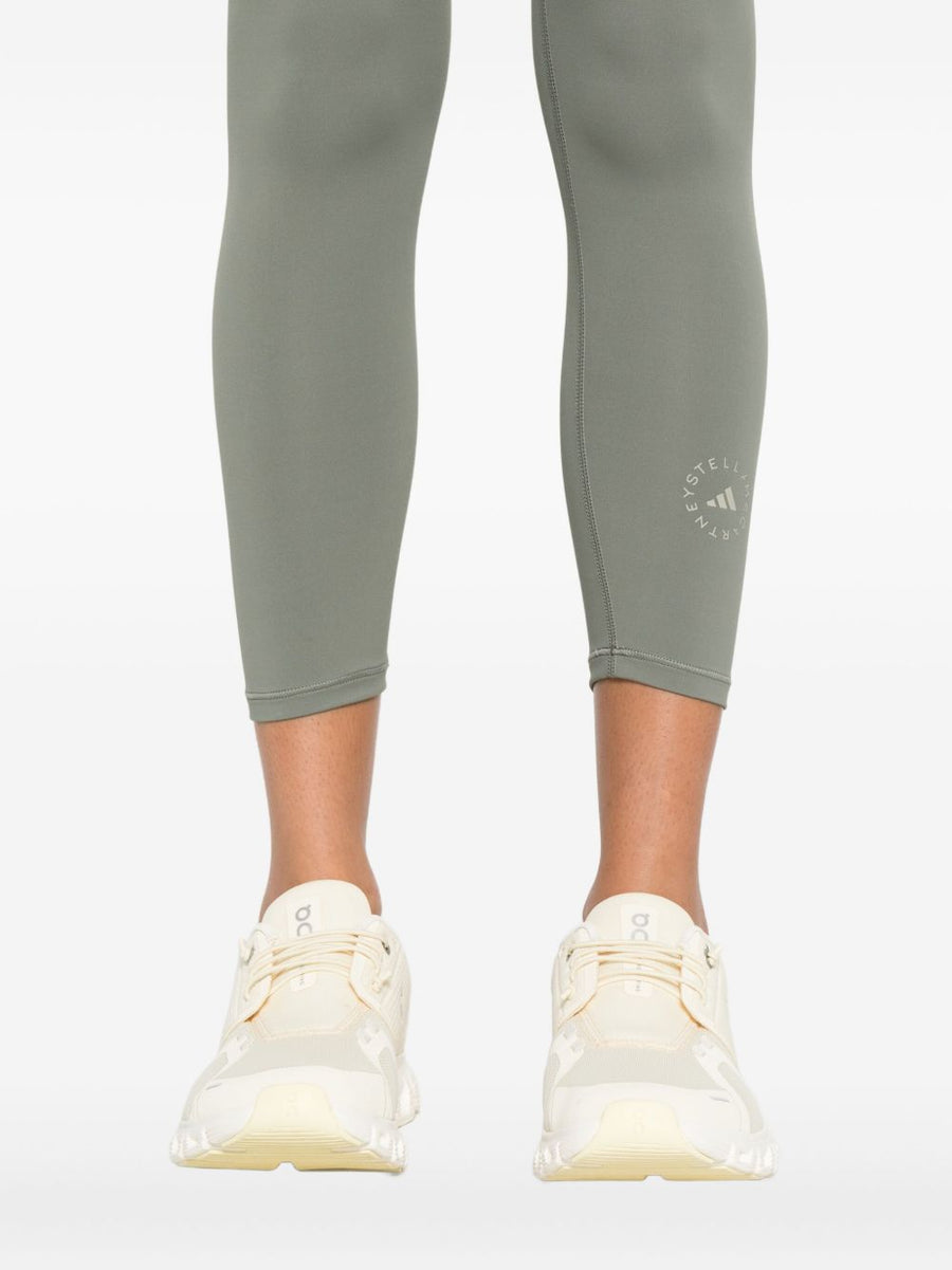 Adidas By Stella McCartney Logo Leggings High Waist Sage Green Circular Panel Detail Women Athleisure