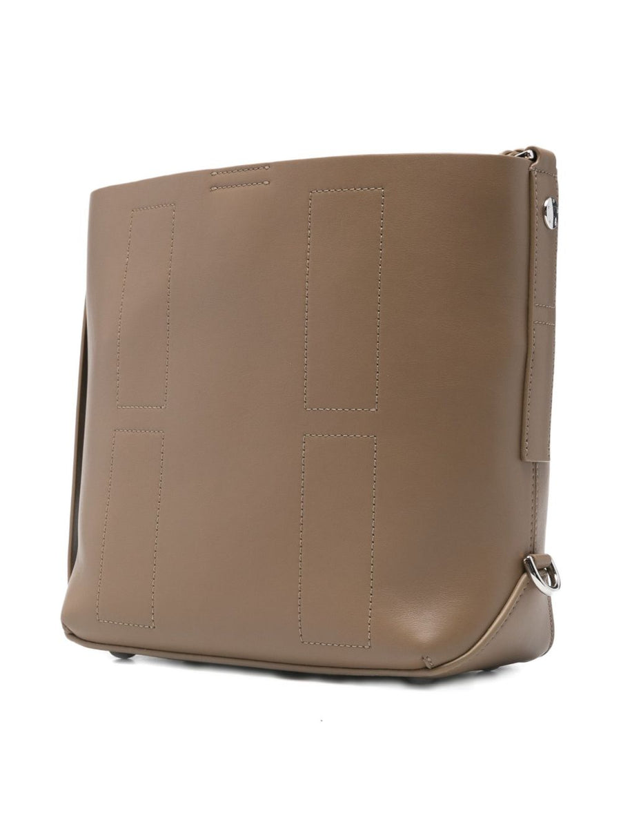 Hogan Pre Hocket Small Leather Hobo Bag For Women Compact Refined Design With Detachable Strap And Magnetic Closure