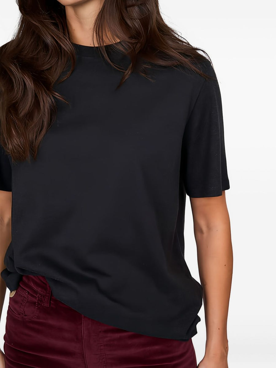 Organic Cotton T Shirt For Women By Majestic Black Crew Neck Soft Sustainable Everyday Top