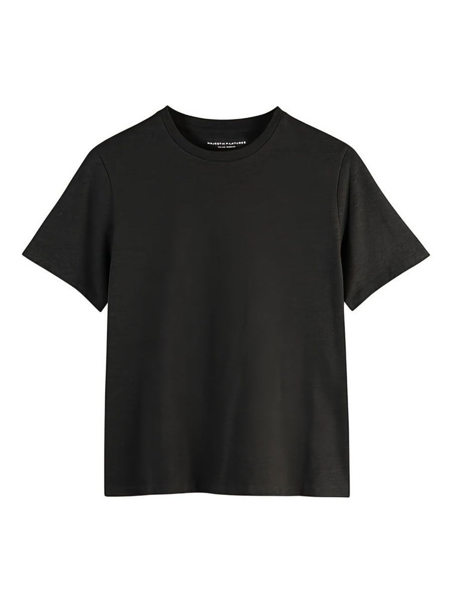 Organic Cotton T Shirt For Women By Majestic Black Crew Neck Soft Sustainable Everyday Top