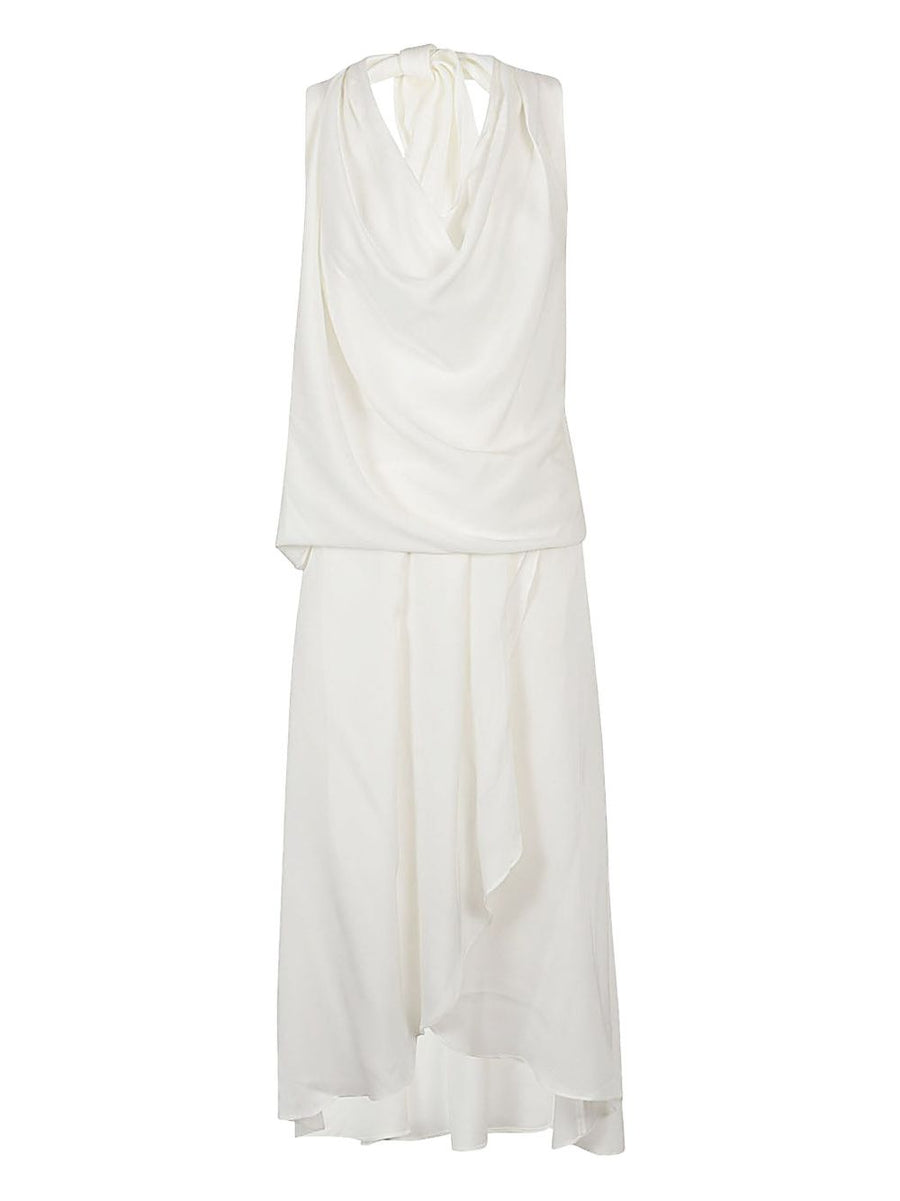 Silk95Five Worth Ave Silk Short Dress White Backless Stretch Silk For Women Elegant Nightwear