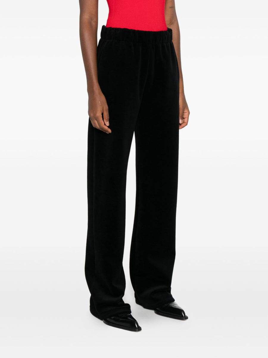 Golden Goose Luxury Cotton Velvet Wide Leg Trousers For Women With Elastic Waist And Side Pockets