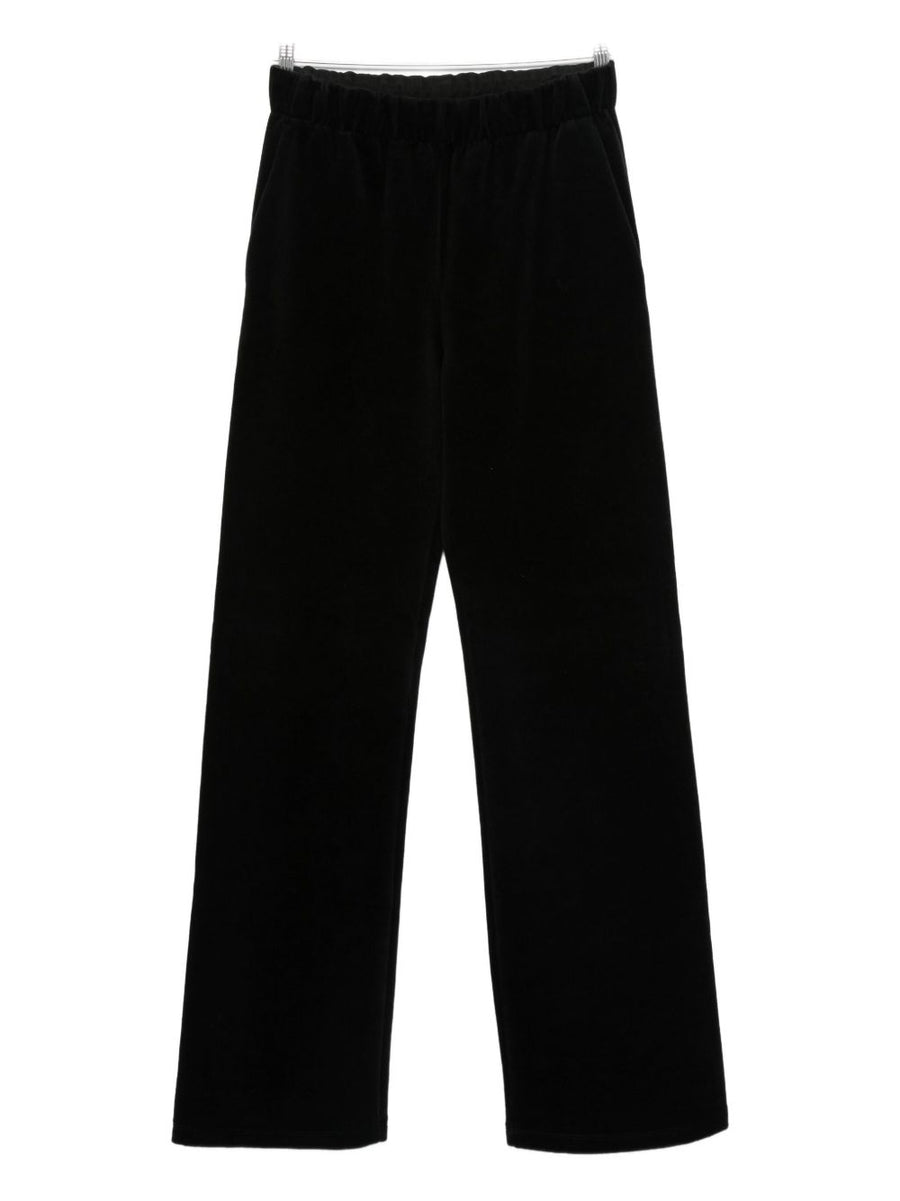 Golden Goose Luxury Cotton Velvet Wide Leg Trousers For Women With Elastic Waist And Side Pockets