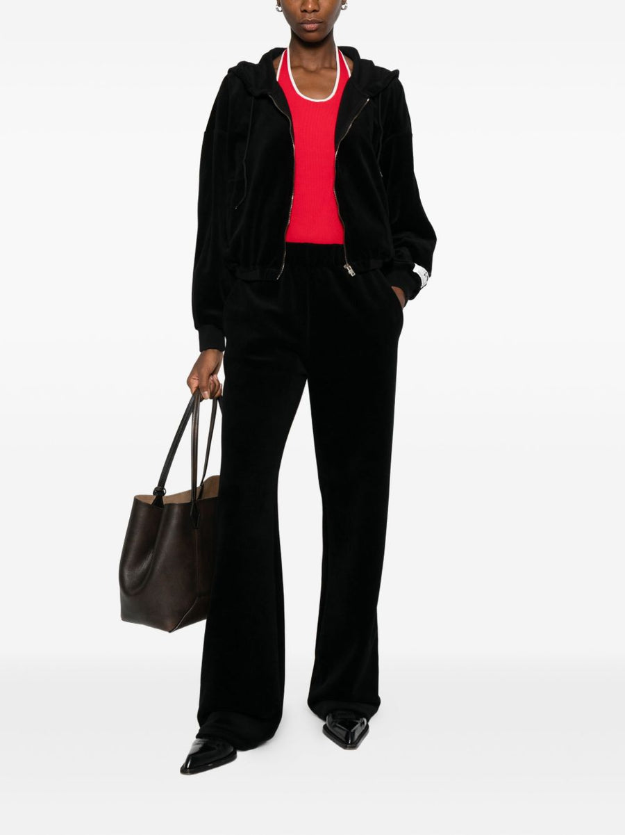 Golden Goose Luxury Cotton Velvet Wide Leg Trousers For Women With Elastic Waist And Side Pockets