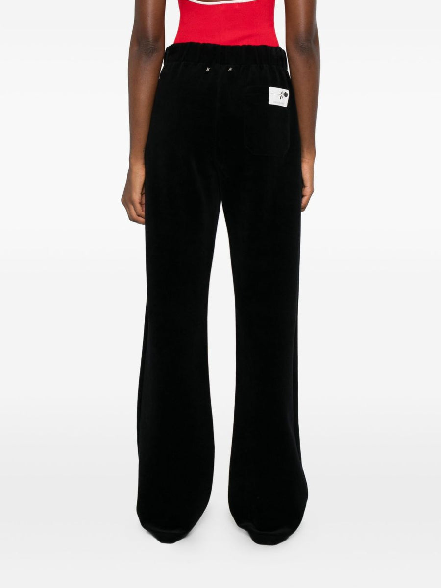 Golden Goose Luxury Cotton Velvet Wide Leg Trousers For Women With Elastic Waist And Side Pockets