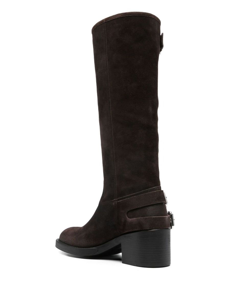 Chloé Dakota Knee High Boot For Women Luxury Leather Versatile Fall Winter Buckled Dress Boots