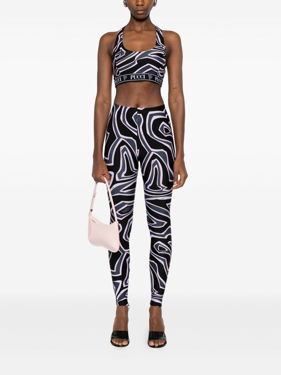 Pucci Racer-Neck Print Bra For Women Luxury Topwear With Anti-UV Stretch Lycra Labirinto Print