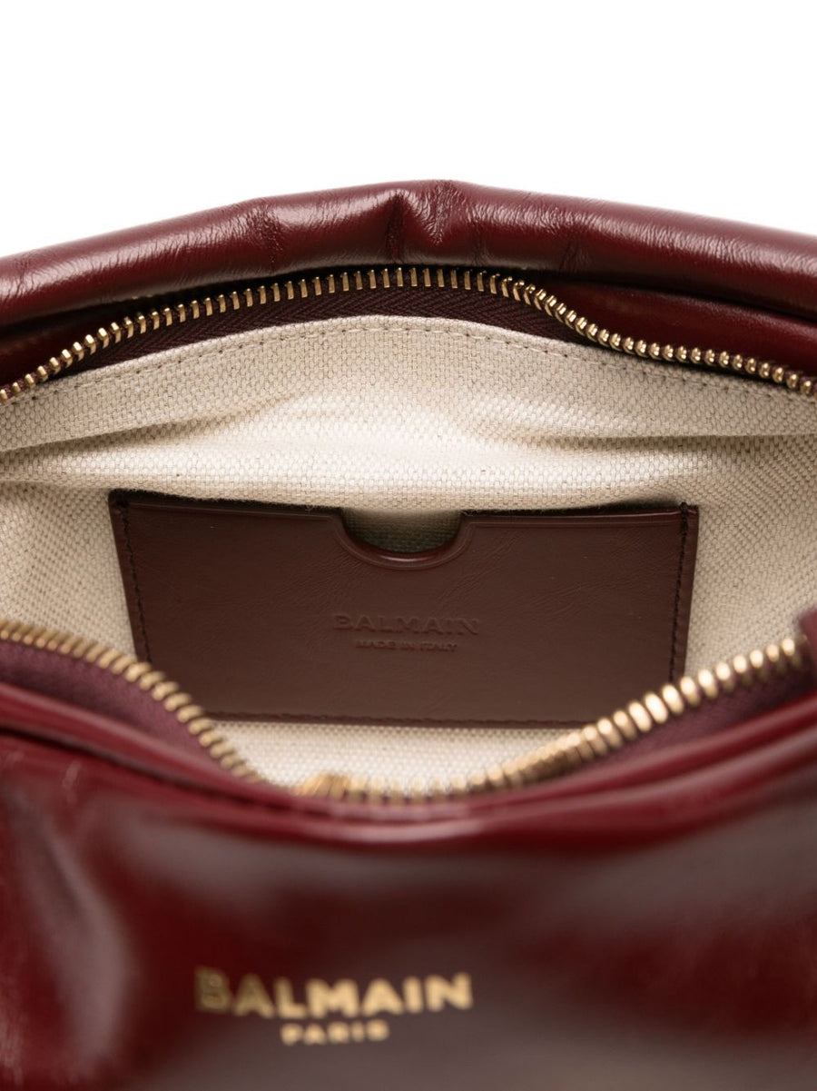 Balmain Sync Bag Calfskin Bordeaux One Size Luxurious Versatile Shoulder Bag For Women