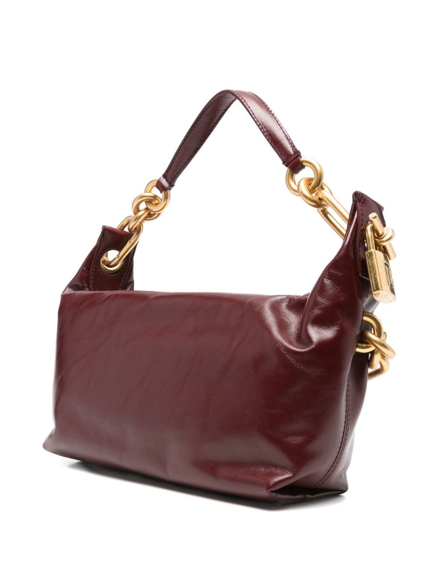 Balmain Sync Bag Calfskin Bordeaux One Size Luxurious Versatile Shoulder Bag For Women