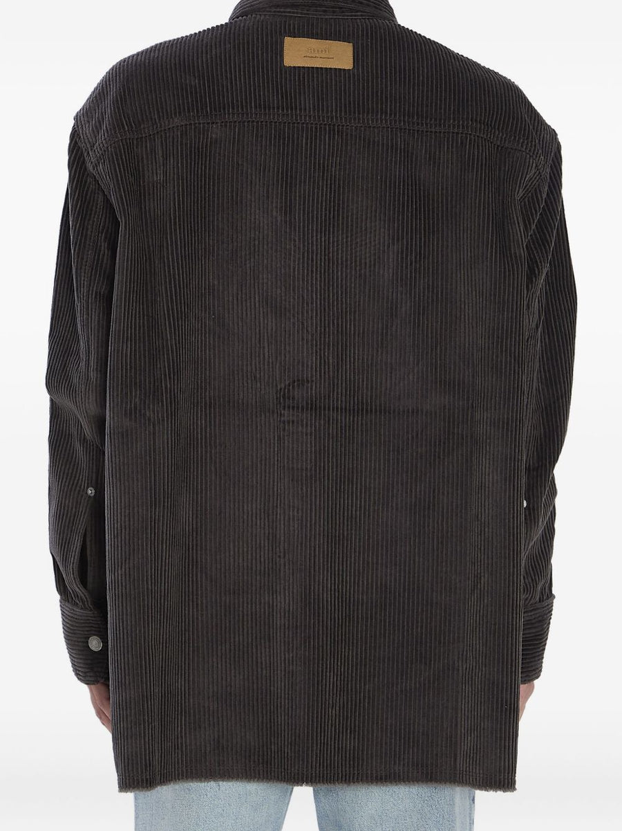 Ami Paris Cotton Corduroy Overshirt For Men With Patch Pockets Versatile Everyday Layer