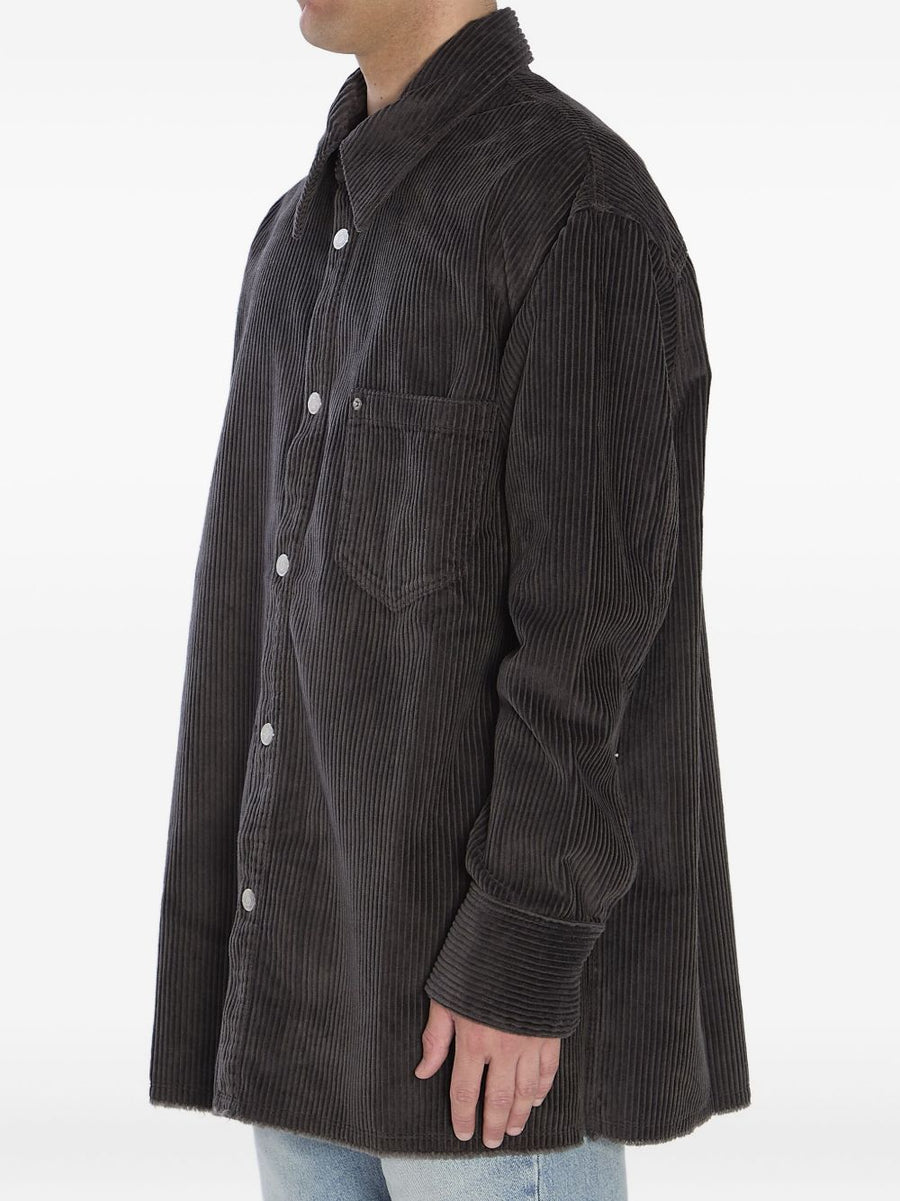 Ami Paris Cotton Corduroy Overshirt For Men With Patch Pockets Versatile Everyday Layer