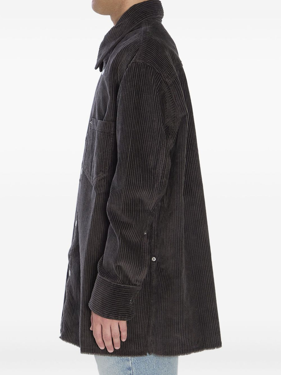 Ami Paris Cotton Corduroy Overshirt For Men With Patch Pockets Versatile Everyday Layer
