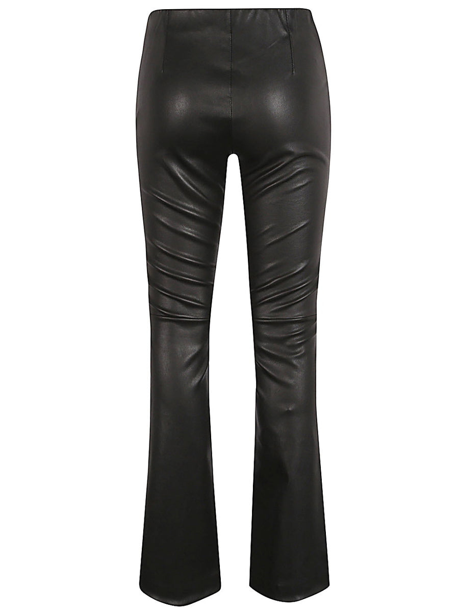 Leather Flared Leg Trousers Via Masini 80 For Women High Waist Polished Silhouette