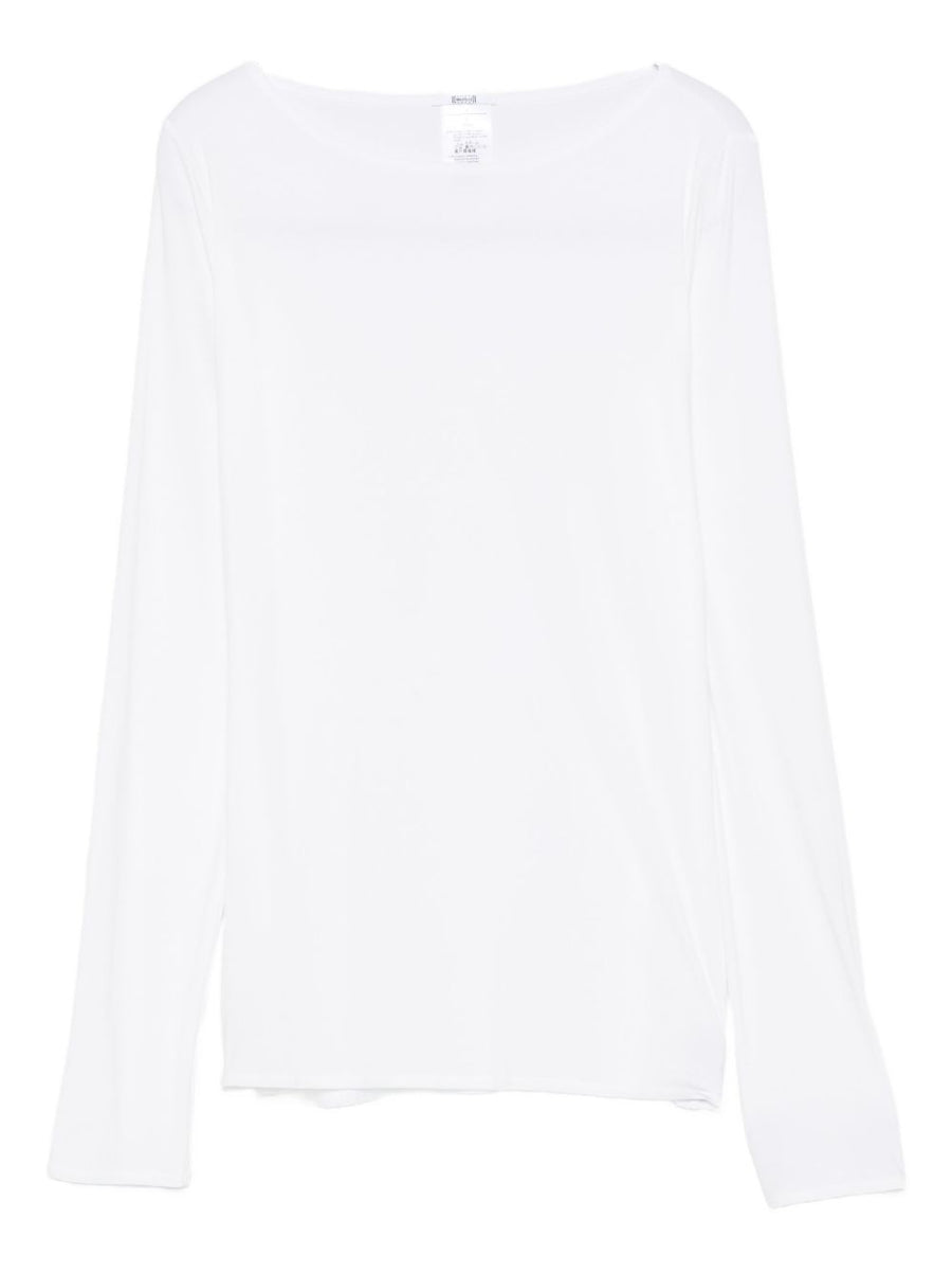 Wolford Pure Top Long Sleeve White 100 Percent Fabric Base Layer For Women Wardrobe Staple