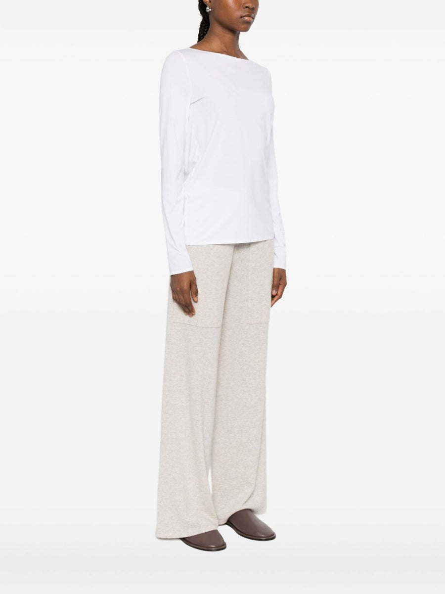 Wolford Pure Top Long Sleeve White 100 Percent Fabric Base Layer For Women Wardrobe Staple