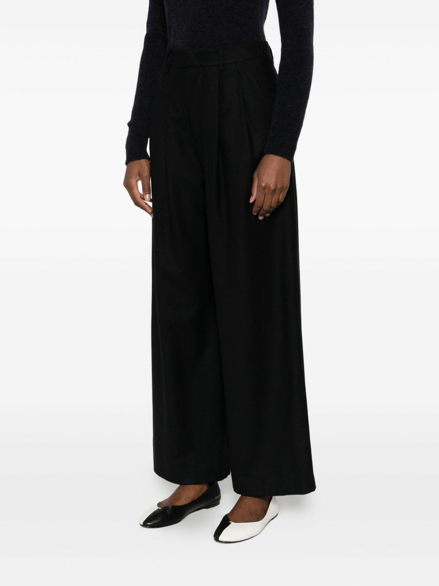 Susanne Bommer Cotton Blend Trousers For Women, Tailored Fit, Pleat Detail, Side Pockets