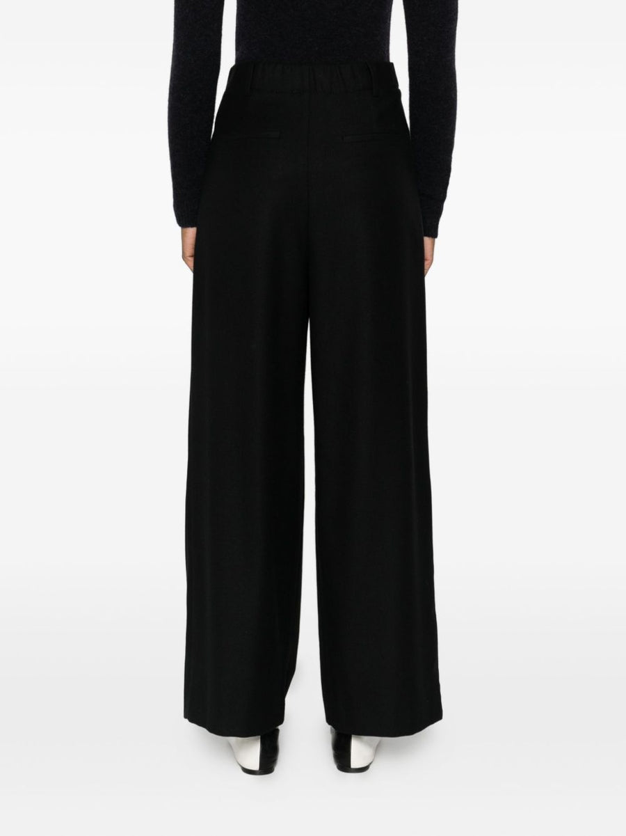 Susanne Bommer Cotton Blend Trousers For Women, Tailored Fit, Pleat Detail, Side Pockets