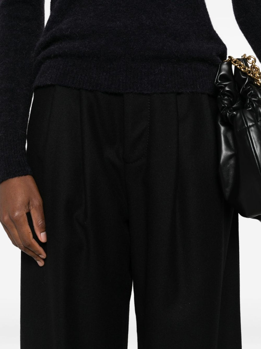 Susanne Bommer Cotton Blend Trousers For Women, Tailored Fit, Pleat Detail, Side Pockets
