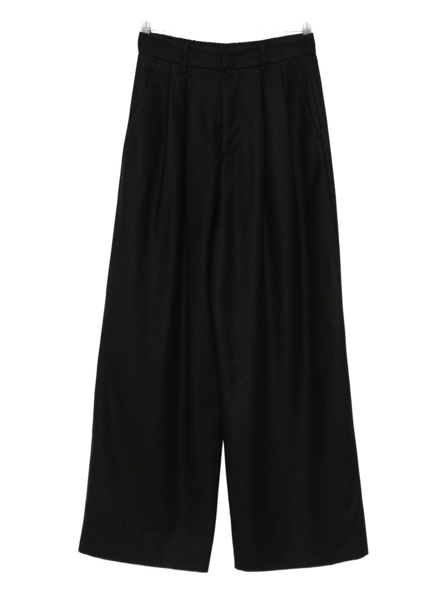 Susanne Bommer Cotton Blend Trousers For Women, Tailored Fit, Pleat Detail, Side Pockets