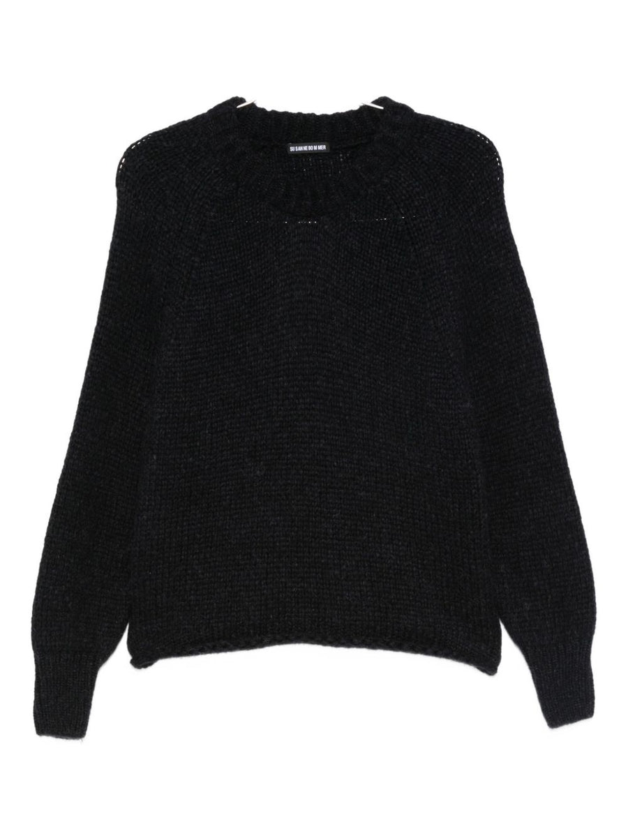 Susanne Bommer Wool Crewneck Sweater For Women Navy 100 Percent Wool Warm Versatile Layering Essential Top