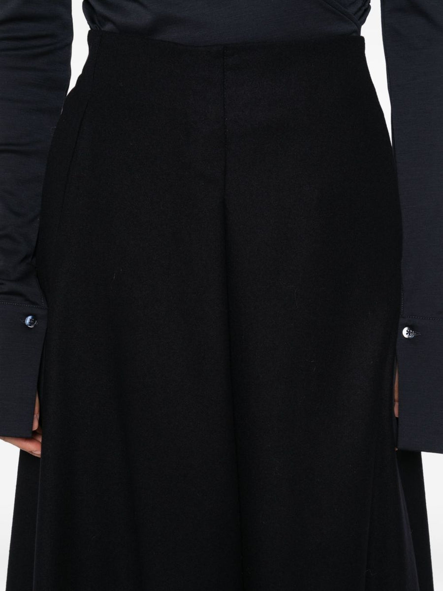 Susanne Bommer Cotton Midi Skirt Women Pleated A Line Blue Versatile Office Wear Elegance