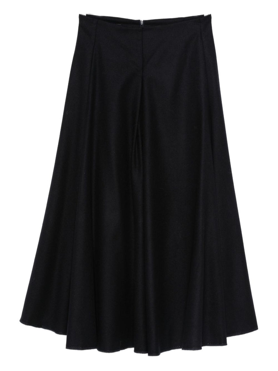 Susanne Bommer Cotton Midi Skirt Women Pleated A Line Blue Versatile Office Wear Elegance