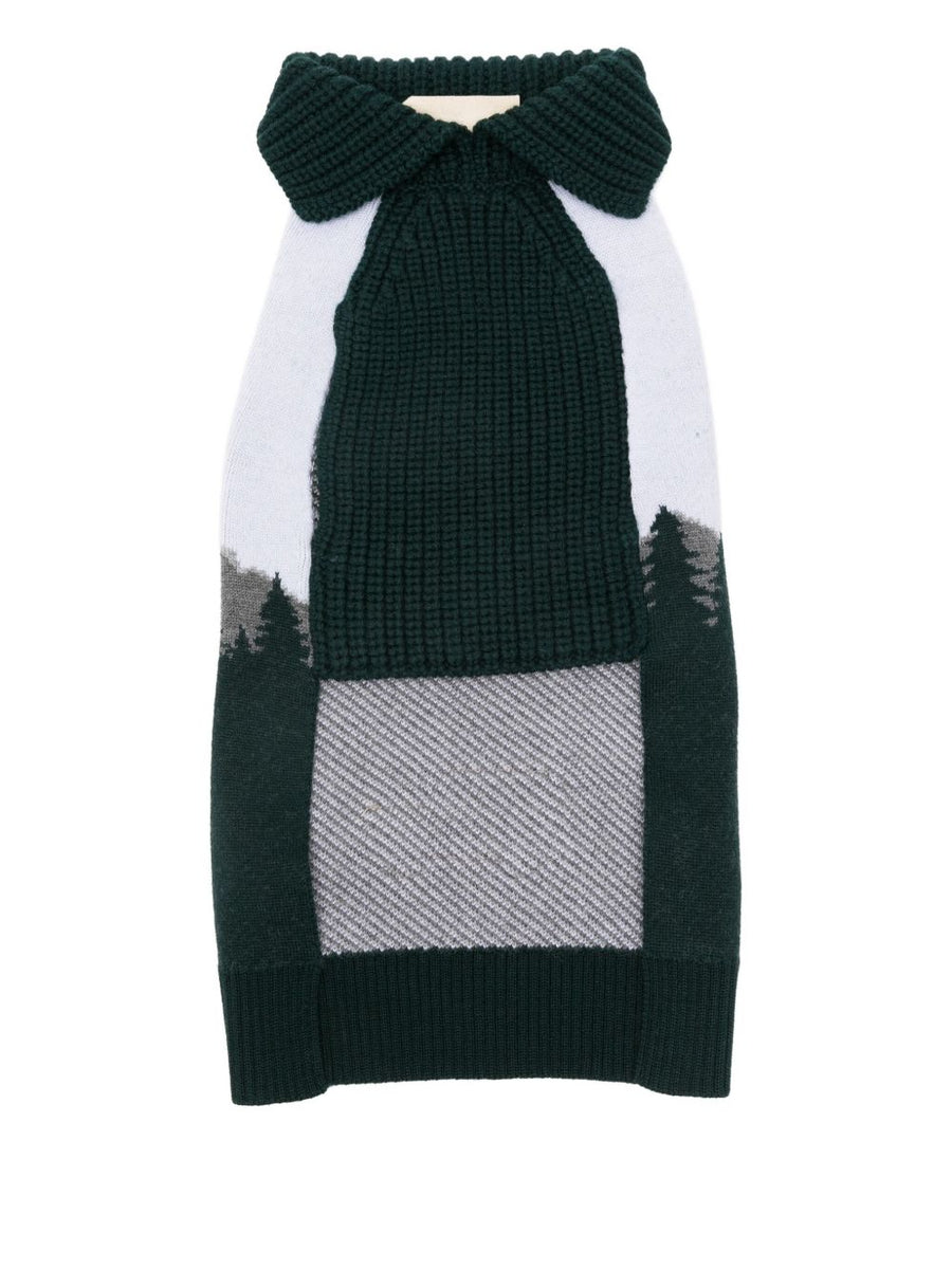 Poldo Dog Couture Luxurious Merino Wool Mountain Sweater For Dogs Roll Neck With Vehicle Applique Warmth